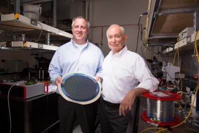 Associate Professor Michael R. Watts (left) and Professor Lionel C. Kimerling (right). Photo: Bryce Vickmark