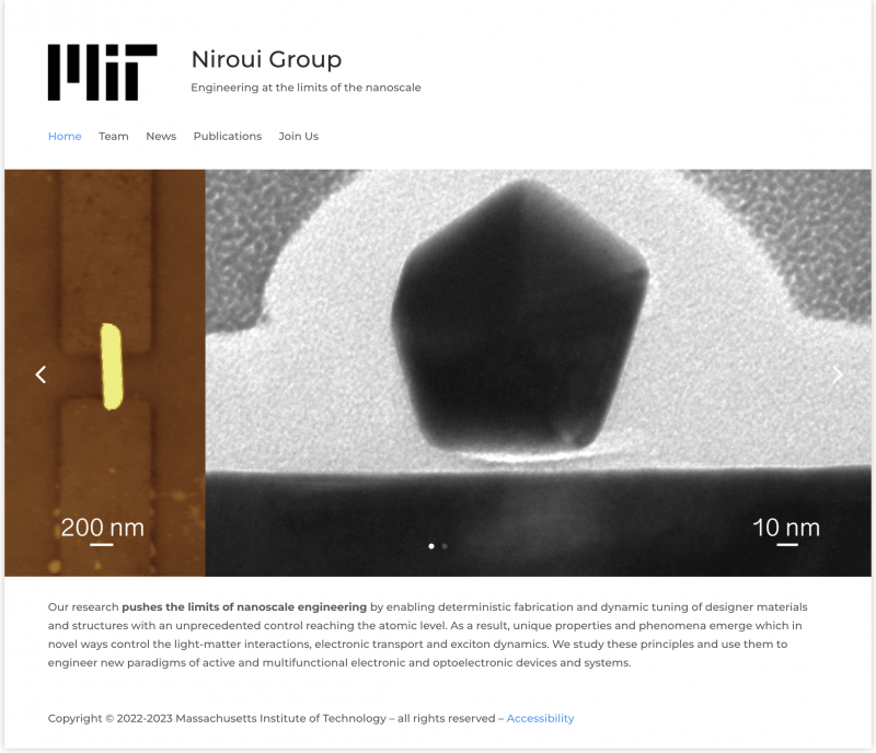 Professor Farnaz Niroui’s new group website